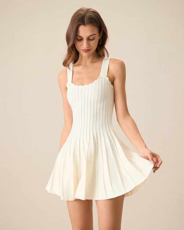 Kadın Bej Örgü Kazak Elbise