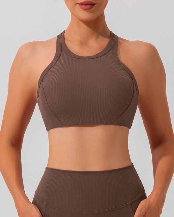 Kahverengi I-sırtlı Yoga Tank Top