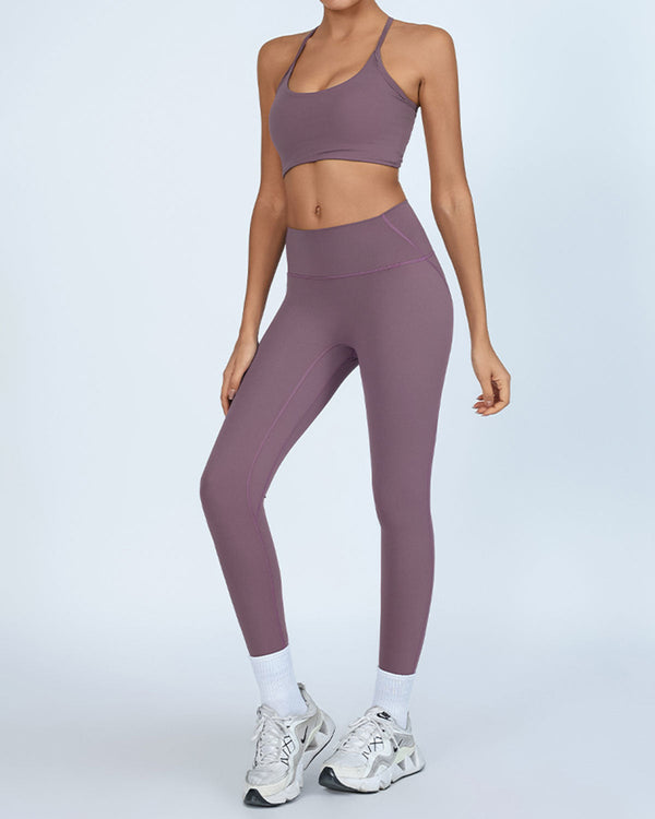 Mor Yüksek Esnek Yoga Tayt