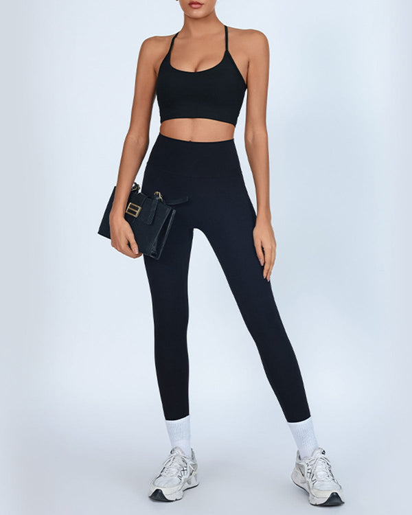 Siyah Yüksek Esnek Yoga Tayt