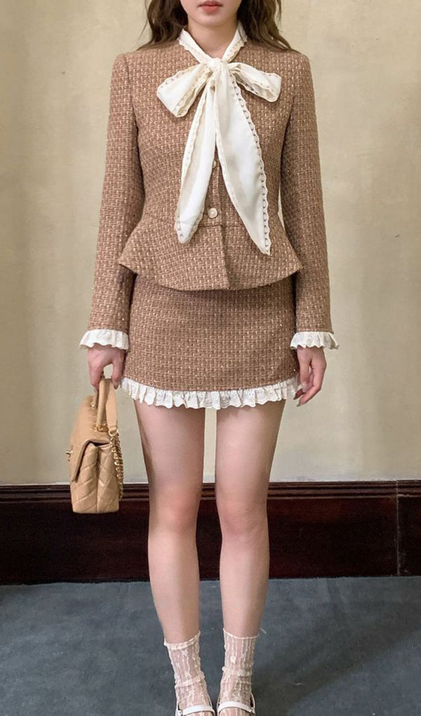 Bağcıklı Tweed İki Parçalı Takımlar