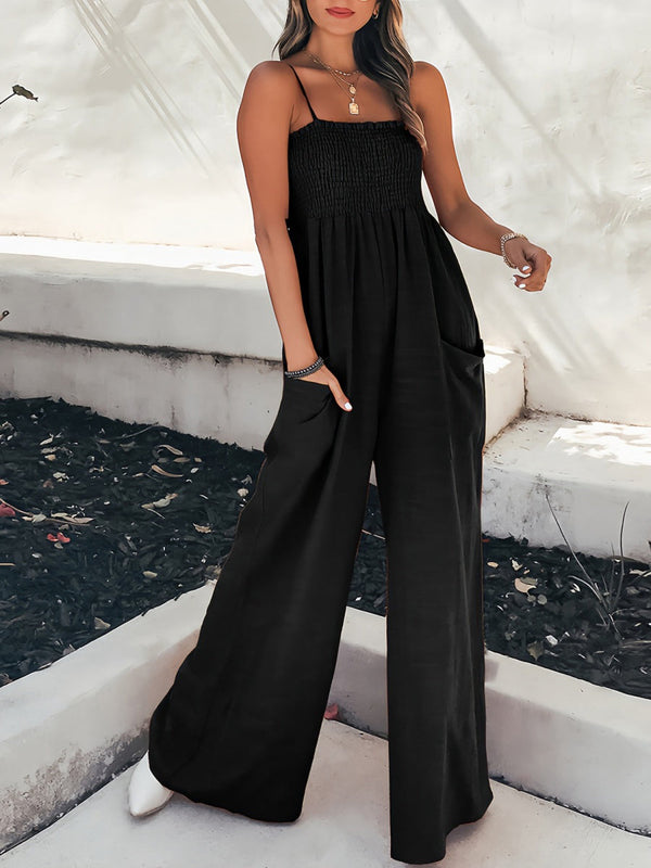 Cami Solid Büzgülü Geniş Paça Tulum