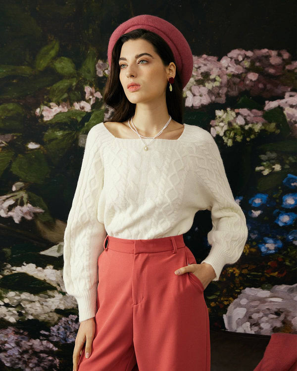 Romantik Kablo Örgü Kazak