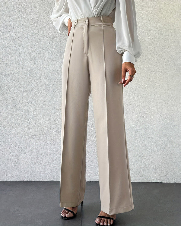 Bej Düz Casual Pantolon